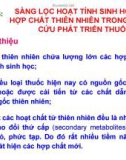 Bài giảng Các phương pháp sàng lọc để đánh giá hoạt tính sinh học trong nghiên cứu phát triển thuốc: Chương 3