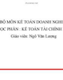 Bài giảng Kế toán tài chính (Học phần 4): Chương 1 - Ngô Văn Lượng