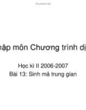 Nhập môn Chương trình dịch - Bài 13