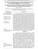 Tác động của mạng lưới mối quan hệ đến quá trình quốc tế hóa của các doanh nghiệp nhỏ và vừa tại Việt Nam