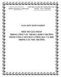 SKKN: Một số giải pháp trong công tác thi đua khen thưởng nhằm nâng cao chất lượng dạy và học trong các nhà trường