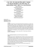 Các yếu tố ảnh hưởng đến ý định sử dụng đường cao tốc đầu tư theo hình thức bot của người dân