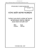 Sáng kiến kinh nghiệm Tiểu học: Nâng cao chất lượng sử dụng sơ đồ đoạn thẳng trong giải toán có lời văn