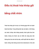 Phương pháp Điều trị thoái hóa khớp gối bằng chất nhờn