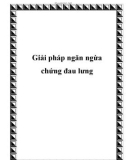 Giải pháp ngăn ngừa chứng đau lưng