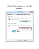 Giúp thiết bị luôn có driver mới nhất Windows 7