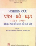 Tập san Nghiên cứu Văn - Sử - Địa (1954 - 1959) - Quyển 1: Phần 1