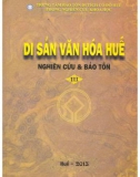 Nghiên cứu và bảo tồn di sản văn hóa Huế (Tập 3): Phần 1