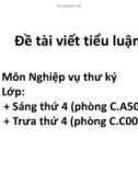 Bài giảng Đề tài viết tiểu luận môn Nghiệp vụ thư ký