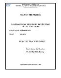 Luận văn Thạc sĩ Toán học: Phương trình tích phân tuyến tính và các ứng dụng