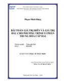 Luận văn Thạc sĩ Toán học: Bài toán giá trị biên và giá trị đầu cho phương trình vi phân trung hòa cấp hai