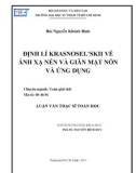 Luận văn Thạc sĩ Toán học: Định lí Krasnosel’skii về ánh xạ nén và giãn mặt nón và ứng dụng