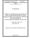 Tóm tắt luận án Tiến sĩ Côn trùng học: Nghiên cứu thành phần loài, phân bố, tập tính, vai trò truyền sốt rét của muỗi Anopheles và hiệu lực của kem xua, hương xua diệt muỗi NIMPE tại huyện Đồng Xuân, tỉnh Phú Yên, 2017-2019