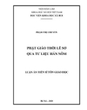 Luận án Tiến sĩ Tôn giáo học: Phật giáo thời Lê Sơ qua tư liệu Hán Nôm