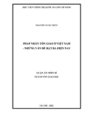 Luận án Tiến sĩ Tôn giáo học: Pháp nhân tôn giáo ở Việt Nam - Những vấn đề đặt ra hiện nay