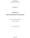 Luận án Tiến sĩ Toán học: Hệ nhân tử trog nhóm phạm trù phân bậc