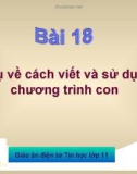 Ví dụ về cách viết và cách sử dụng chương trình con