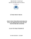 Luận văn Thạc sĩ Kinh tế: Phân tích tình hình kinh doanh của các khách sạn cao cấp tại thành phố Hồ Chí Minh