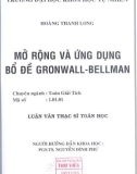 Luận văn Thạc sĩ Toán học: Mở rộng và ứng dụng bổ đề Gronwall - Bellman