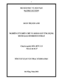Tóm tắt luận văn Thạc sĩ Khoa học: Nghiên cứu điều chế và khảo sát ứng dụng muối kali hydroxycitrat