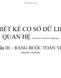 Thiết kế cơ sở dữ liệu quan hệ - Phần 3: Ràng buộc toàn vẹn