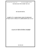 Luận án tiến sĩ Nông nghiệp: Nghiên cứu cadimi trong một số nhóm đất ở Việt Nam và tích luỹ cadimi trong rau ăn lá
