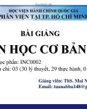 Bài giảng Tin học cơ bản 1: Chương 1.4 - ThS. Mai Ngọc Tuấn