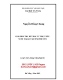 Luận văn Thạc sĩ Kinh tế: Giải pháp thu hút đầu tư trực tiếp nước ngoài vào tỉnh Phú Yên