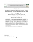 Tác động của trí tuệ văn hoá đến ý định du học của sinh viên: Vai trò của giá trị lĩnh hội