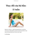 Thay đổi của bà bầu: 11 tuần