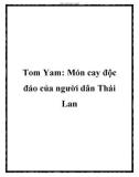 Tom Yam: Món cay độc đáo của người dân Thái Lan