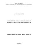 Doctor of Philosophy in Animal sciences: Utilization of cassava forages for goat production in An Giang province, Vietnam