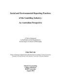 Doctoral thesis of Philosophy: Social and environmental reporting practices of the gambling industry: an Australian perspective