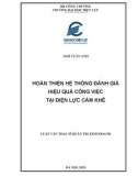 Luận văn Thạc sĩ Quản trị kinh doanh: Hoàn thiện hệ thống đánh giá hiệu quả công việc tại Điện lực Cẩm Khê