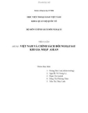 Tiểu luận VIỆT NAM VÀ CHÍNH SÁCH ĐỐI NGOẠI SAU KHI GIA NHẬP ASEAN 