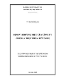 Luận văn Thạc sĩ Quản trị kinh doanh: Định vị thương hiệu của Công ty cổ phần Thực phẩm Hữu Nghị