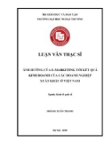 Luận văn Thạc sĩ Kinh tế quốc tế: Ảnh hưởng của E-marketing tới kết quả kinh doanh của các doanh nghiệp xuất khẩu ở Việt Nam