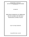 Luận văn Thạc sĩ Kinh kế: Phân tích và đánh giá các chính sách đối với vận động viên thể thao thành tích cao tỉnh An Giang