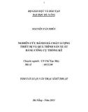 Luận văn: Nghiên cứu đánh giá chất lượng thiết bị và quá trình sản xuất bằng công cụ thống kê