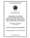 Tóm tắt luận văn Thạc sĩ Văn hóa học: Sinh hoạt tín ngưỡng của người Hoa Triều Châu (Trường hợp miếu Thanh Minh, thị xã Vĩnh Châu, Sóc Trăng)