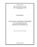 Luận văn Thạc sĩ Luật học: Nguyên nhân và điều kiện của tình hình các tội xâm phạm sở hữu trên địa bàn tỉnh Đồng Nai