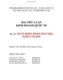 Tiểu luận: XUẤT KHẨU HÀNG MAY MẶC SANG CANADA