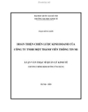 Luận văn Thạc sĩ Quản lý kinh tế: Hoàn thiện chiến lược kinh doanh của Công ty TNHH Một thành viên Thông tin M1