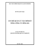 Luận án Tiến sĩ: Cơ chế quản lý tài chính ở tổng công ty sông Đà