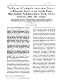 The impact of foreign investment on balance of payments based on the supply chain management: An econometrics study for the period of 2005-2017 in Iraq