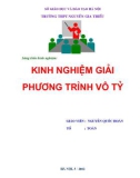 Sáng kiến kinh nghiệm giải phương trình vô tỷ