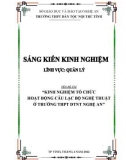 Sáng kiến kinh nghiệm THPT: Kinh nghiệm tổ chức hoạt động câu lạc bộ nghệ thuật dân tộc ở Trường THPT DTNT tỉnh Nghệ An