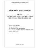 Sáng kiến kinh nghiệm Tiểu học: Phương pháp nâng cao chất lượng môn Tin học ở trường Tiểu học