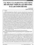 Tác động của marketing cộng đồng đối với phát triển du lịch bền vững ở Cù Lao Chàm (Hội An)