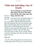 Chữa cảm lạnh bằng y học cổ truyền